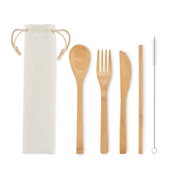 SETSTRAW. Set posate in bamboo