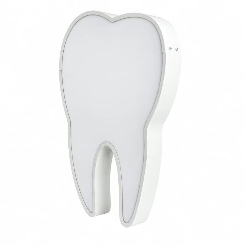 Insegna luminosa monofacciale a forma di dente 42x60 cm