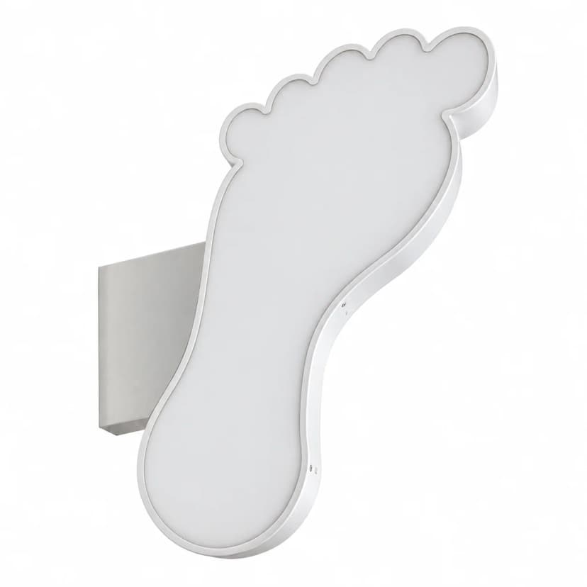 Insegna a bandiera luminosa a forma di piede 100x46 cm