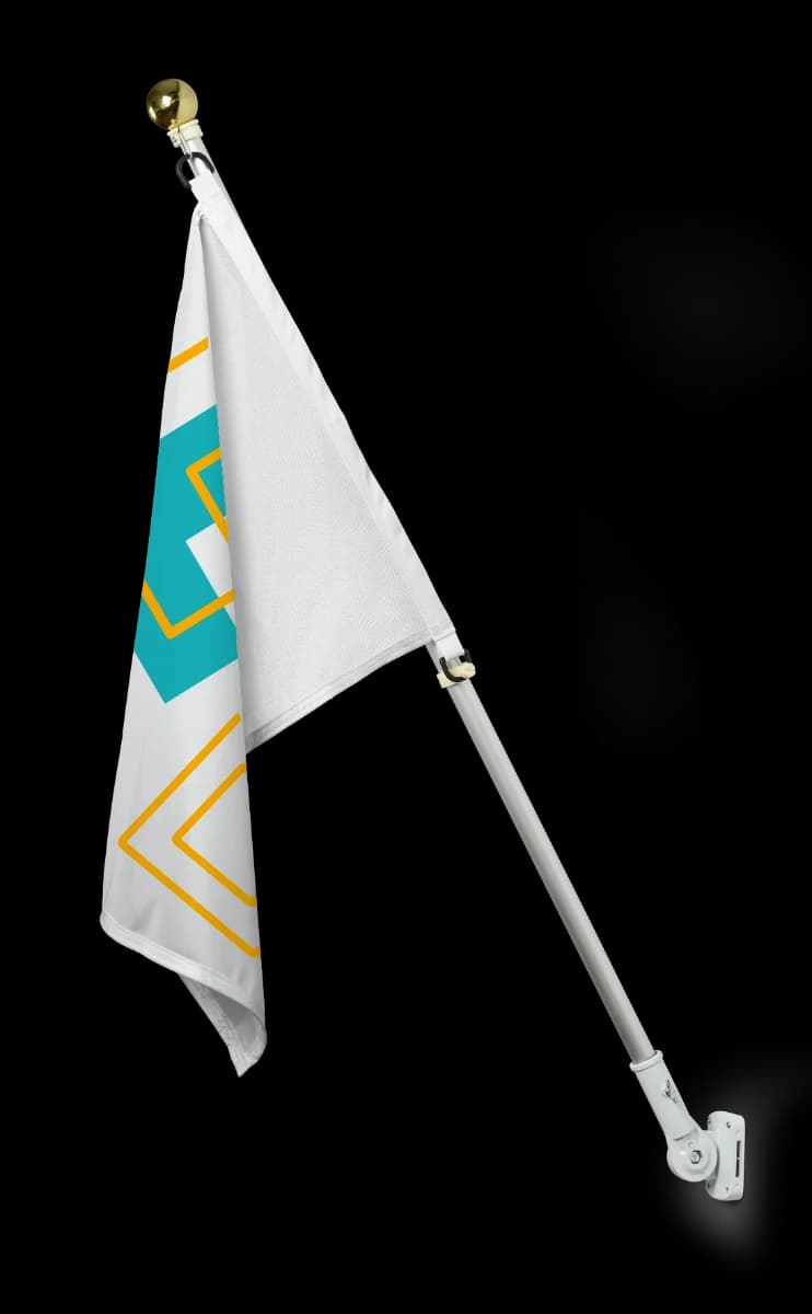 Asta per bandiera da parete